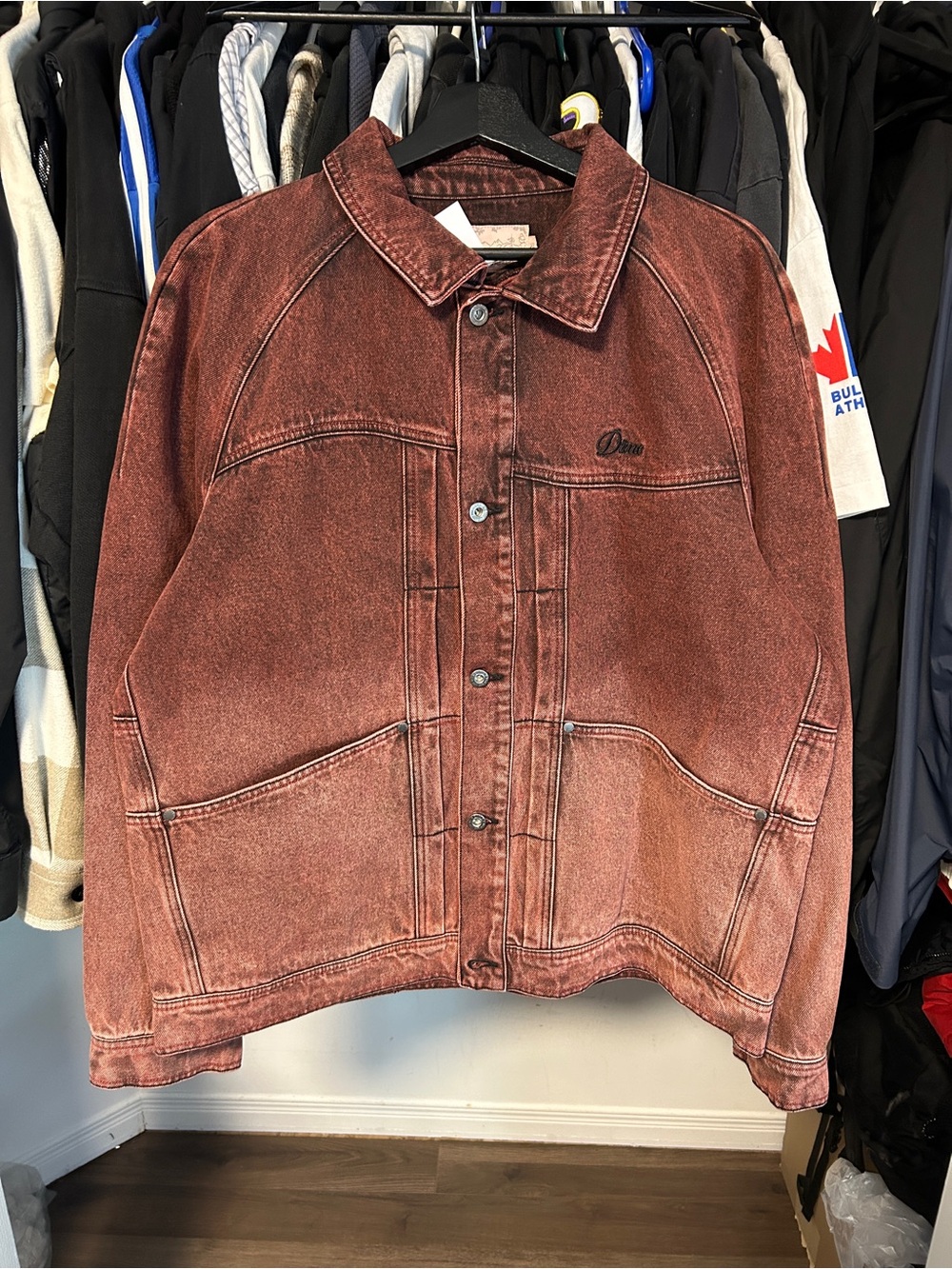 Dime Mtl Denim Washed Red-Brown Jacket Brand new - Size XL